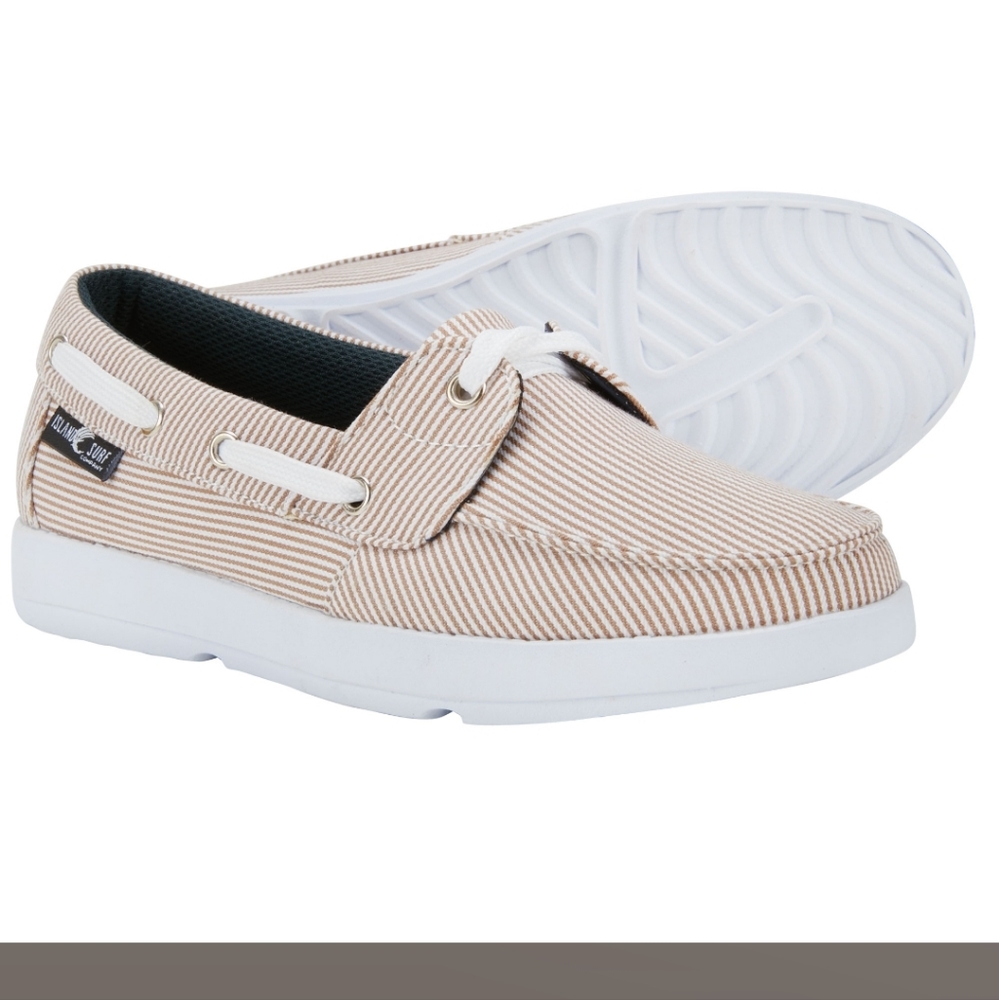 NEW Vineyard Women's Canvas Shoes (Khaki Stripe) - Island Surf - Picture 2 of 8